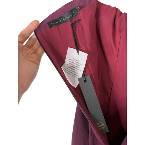 House of Harlow 1960 x REVOLVE Melody Midi Dress Halter Cocktail Burgundy Size S - Picture 8 of 11